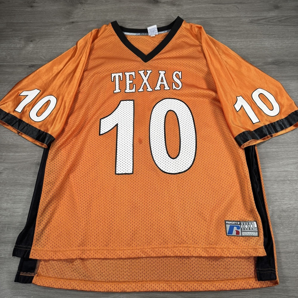 VTG Russell Texas Longhorns Jersey Vince Young 2XL Orange NCAA Football XXL